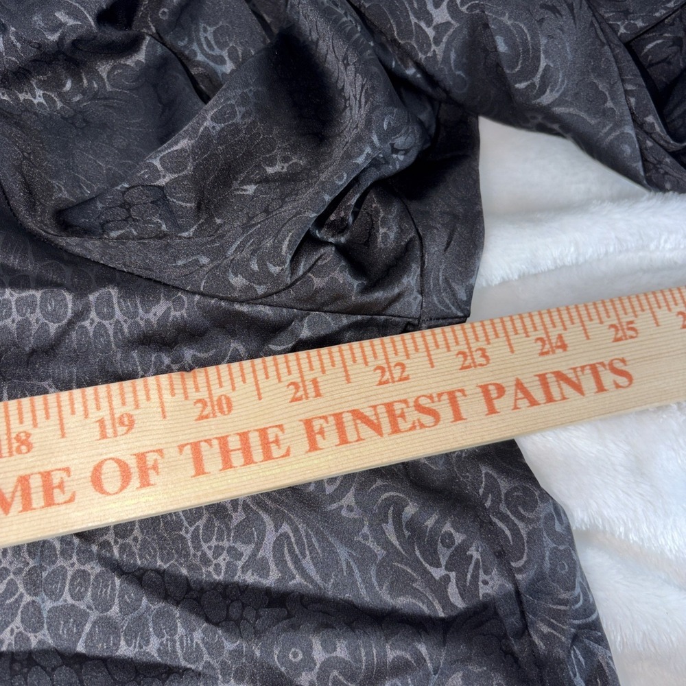 Rachel‎ Zoe Black Satin Blouse V-Neck Long Sleeve XL - Picture 6 of 8